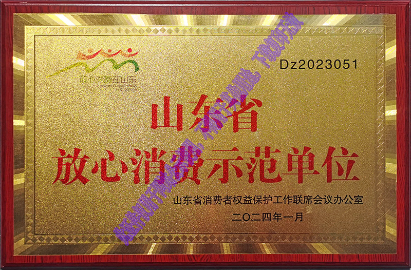 山东省放心消费示范单位